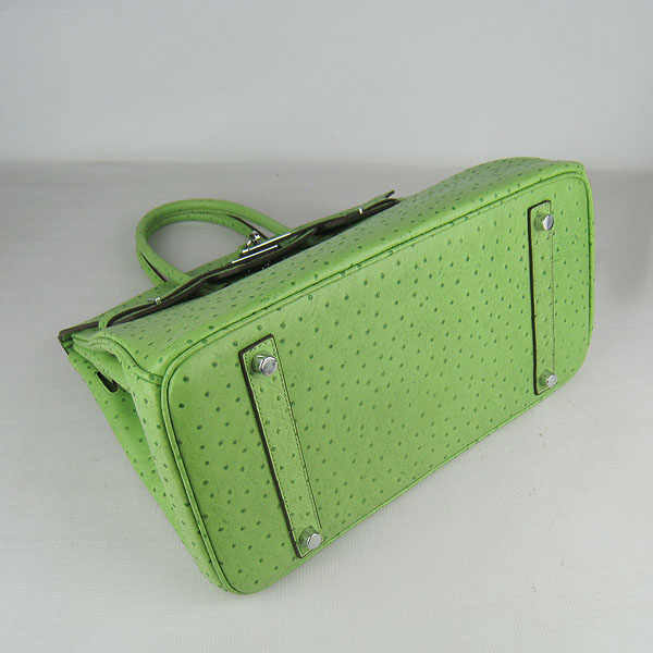 High Quality Fake Hermes Birkin 35CM Ostrich Veins Handbag Green 6089